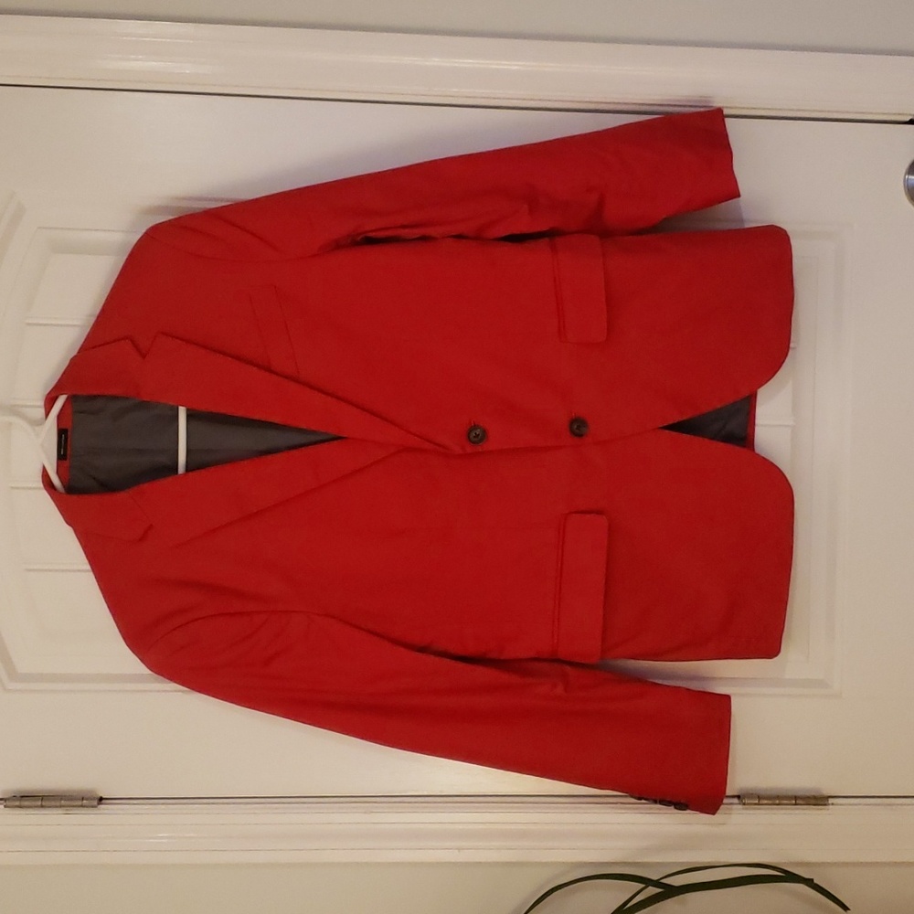 JF J. Ferrar Slim Red Suit Coat